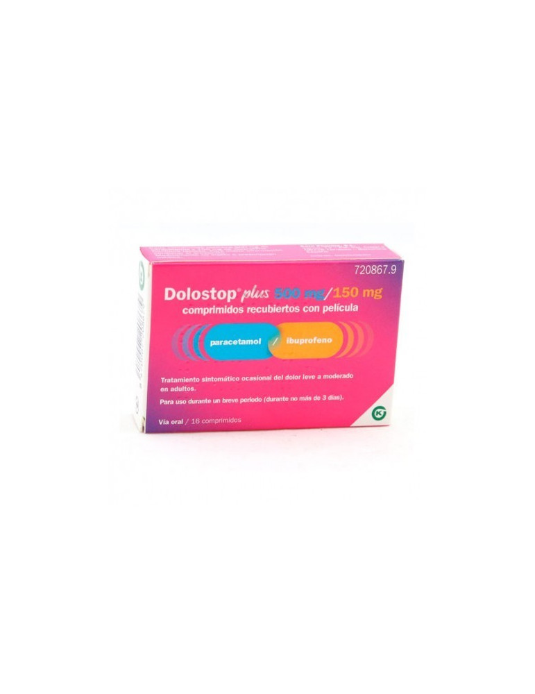 DOLOSTOP PLUS 500 MG/150 MG 16 COMPRIMIDOS RECUBIERTOS