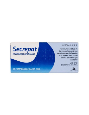 SECREPAT 50 COMPRIMIDOS MASTICABLES (SABOR ANIS) 2