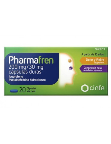 PHARMAFREN 200 MG/30 MG 20 CAPSULAS 2