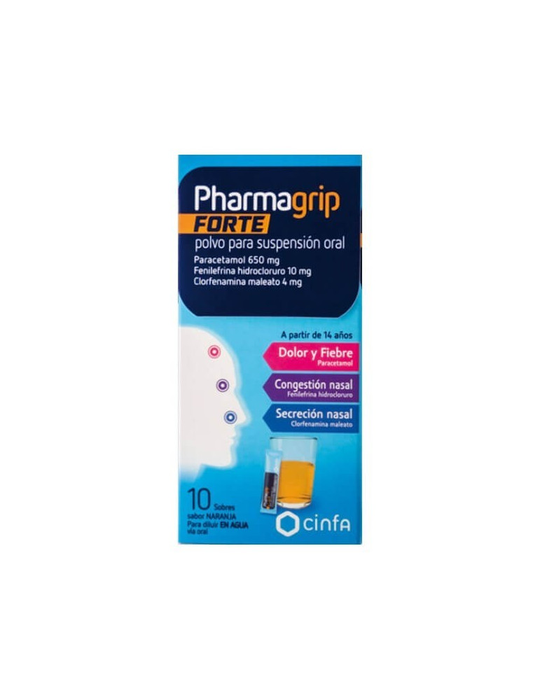 PHARMAGRIP FORTE CONGESTION Y SECRECION NASAL 10 SOBRES POLVO PARA SUSPENSION ORAL