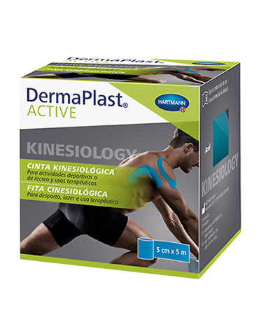 DERMAPLAST ACTIVE CINTA KINESIOLOGICA1 UNIDAD 5 M X 5 CM COLOR AZUL