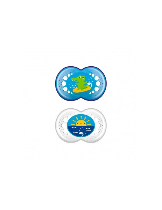 CHUPETE SILICONA MAM ORIGINAL 0-6 M PACK DOBLE AZUL