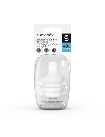 TETINA SILICONA FISIOLOGICA FLUJO S SUAVINEX 2 UNIDADES