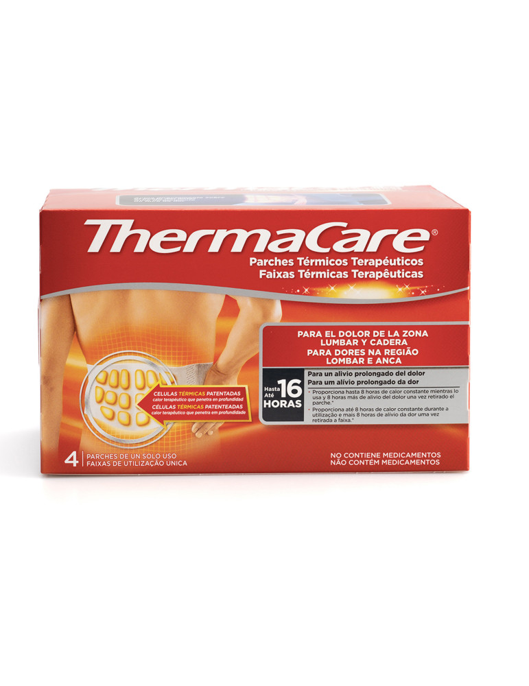 THERMACARE PARCHE TERMICO ZONA LUMBAR CADERA 4 PARCHES