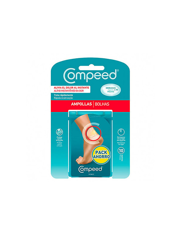 COMPEED AMPOLLAS TALLA MEDIANA 10 UNIDADES PACK AHORRO